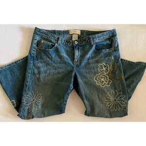 Vintage Z.Cavaricci woman’s flower embroidered rare jeans size 20